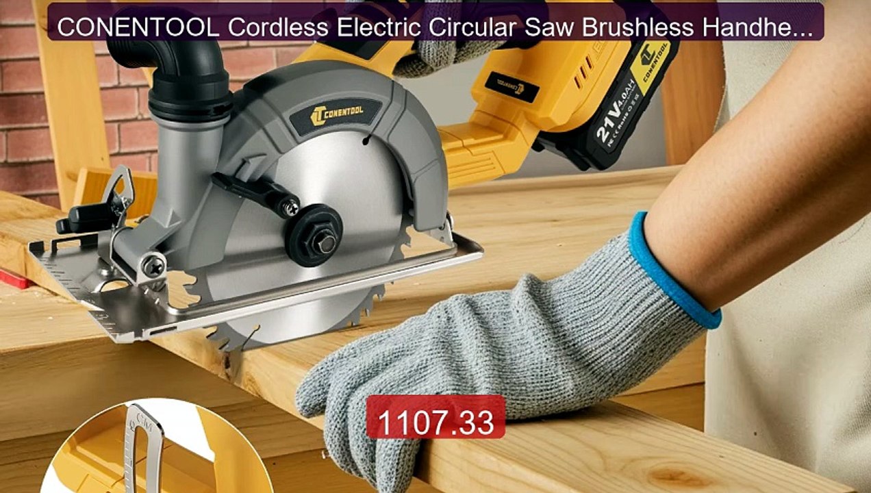 CONENTOOL Cordless Electric Circular Saw Brushless Handheld... -- Top Pick 2026 | Unbeatable Price!