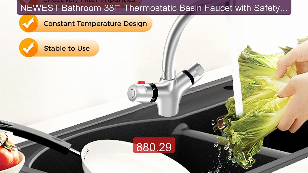 NEWEST Bathroom 38℃ Thermostatic Basin Faucet with Safety Lock... -- Hot Deal 2026 | Limited Offer!