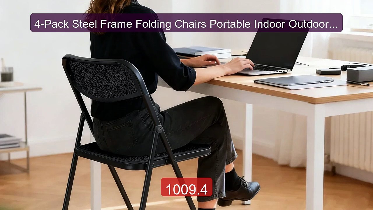 4-Pack Steel Frame Folding Chairs Portable Indoor Outdoor Part... -- Hot Deal 2026 | Limited Offer!
