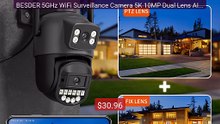BESDER 5GHz WiFi Surveillance Camera 5K 10MP Dual Lens AI Huma... -- Best Buy 2026 | Great Quality!