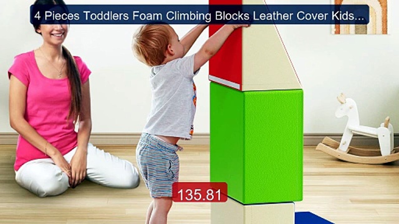 4 Pieces Toddlers Foam Climbing Blocks Leather Cover Kids Developme... -- Top Rated 2026 | Buy Now!