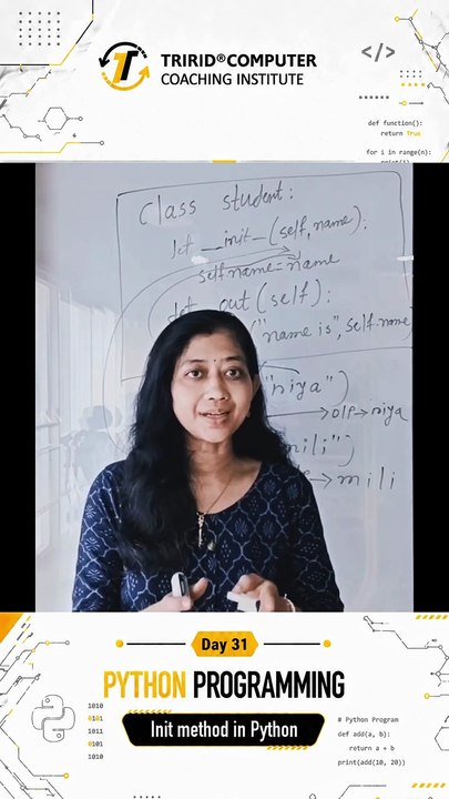 Day 31 Python Programming at TCCI - Init Method in Python
