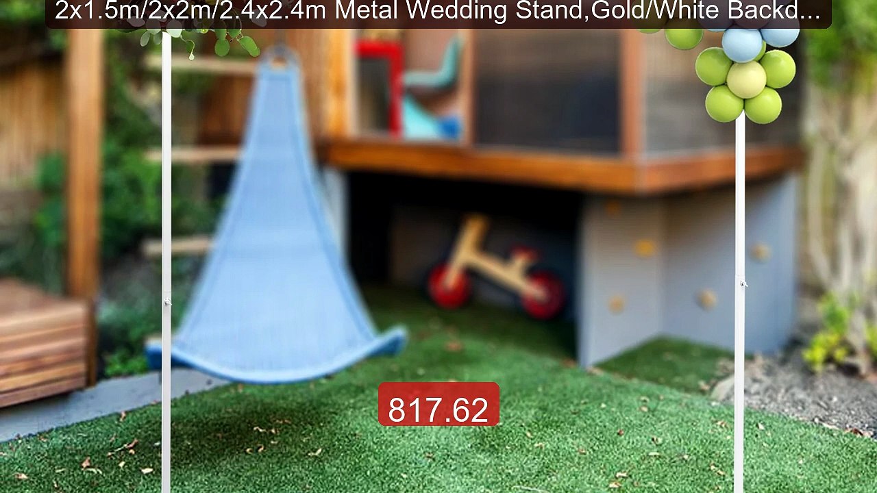 2x1.5m/2x2m/2.4x2.4m Metal Wedding Stand,Gold/White Backdrop F... -- Best Buy 2026 | Great Quality!