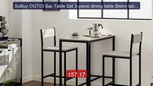 SoBuy OGT03 Bar Table Set 3-piece dining table Bistro table Balcony... -- Top Rated 2026 | Buy Now!