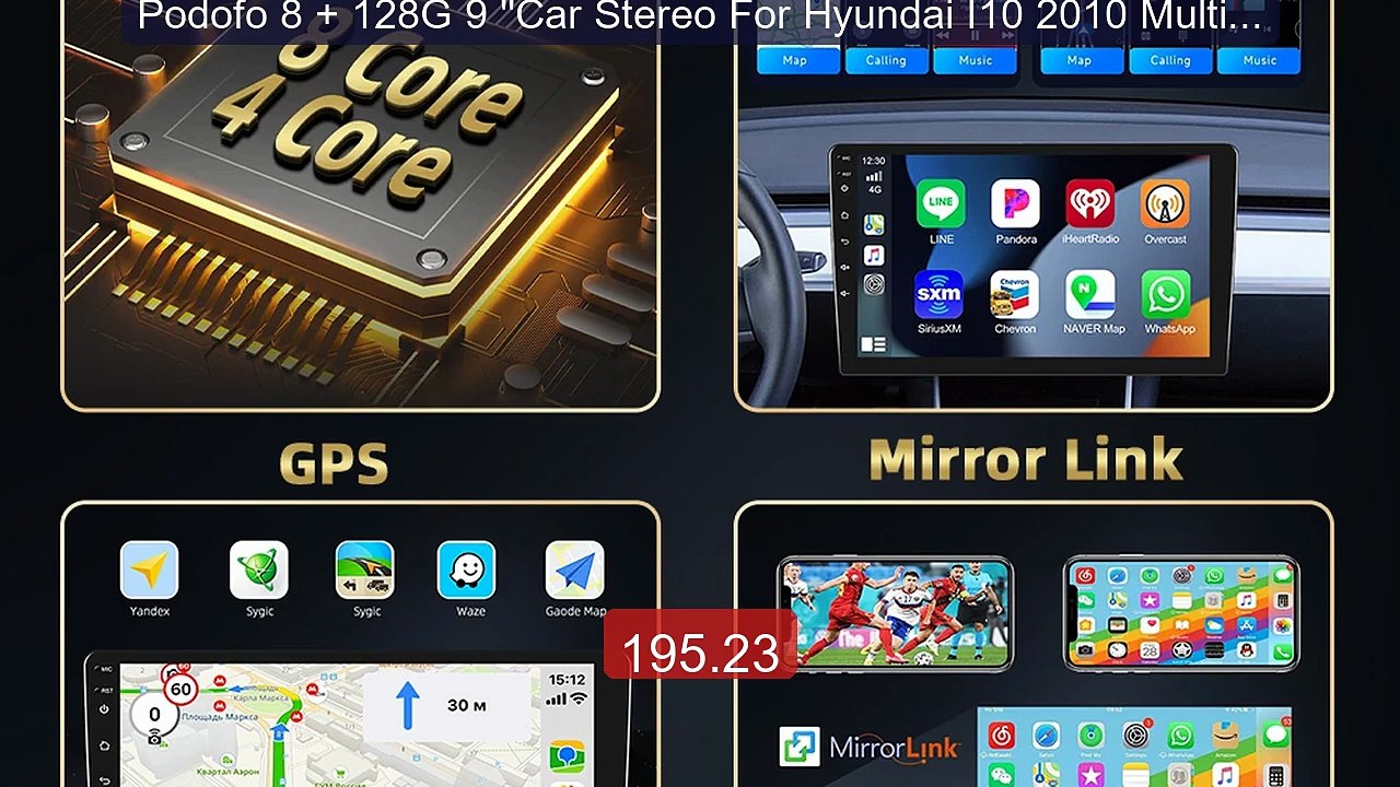 Podofo 8 + 128G 9 ''Car Stereo For Hyundai I10 2010 Multimedia Play... -- Top Rated 2026 | Buy Now!