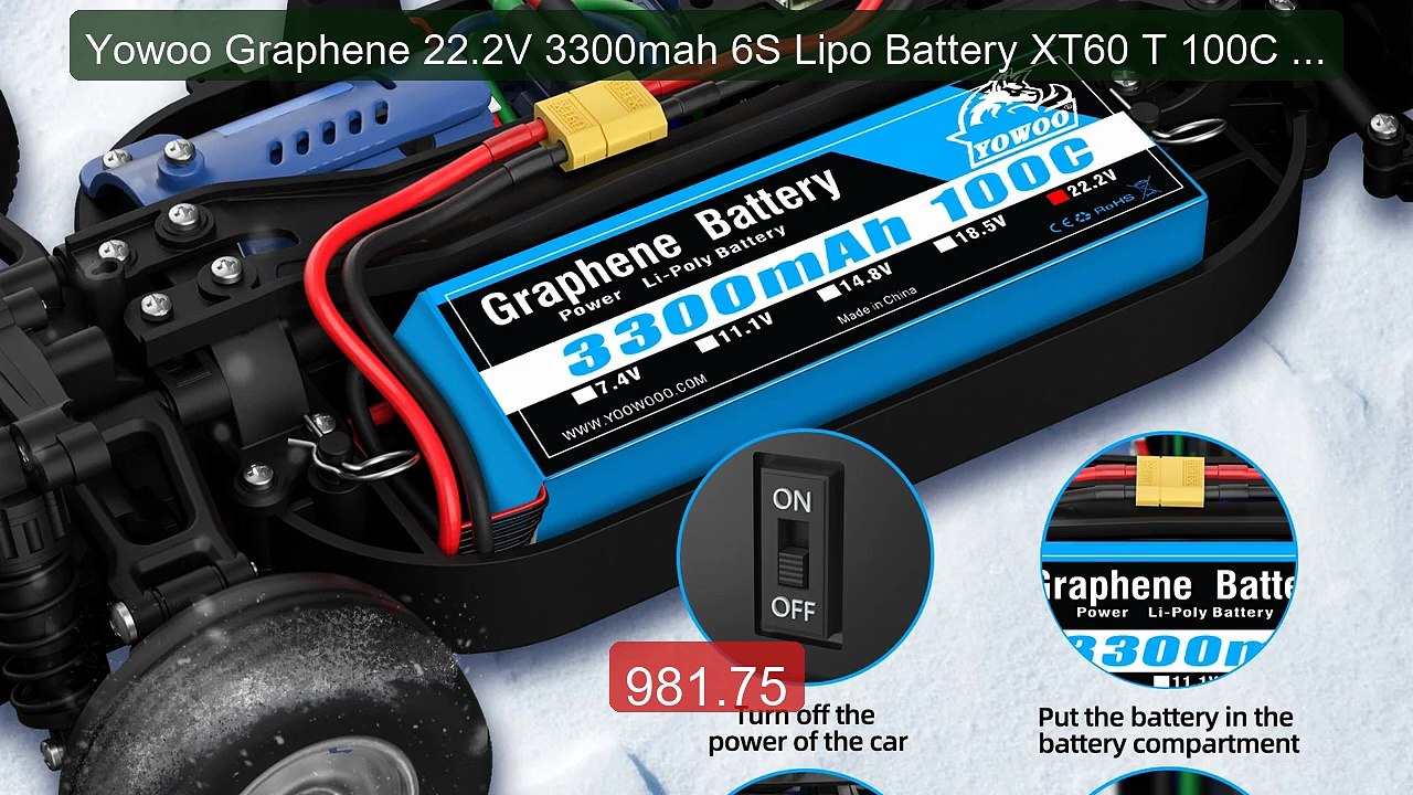 Yowoo Graphene 22.2V 3300mah 6S Lipo Battery XT60 T 100C RC Ai... -- Best Buy 2026 | Great Quality!
