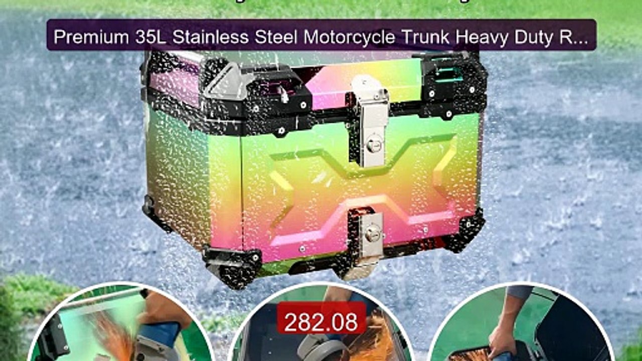 Premium 35L Stainless Steel Motorcycle Trunk Heavy Duty Rea... -- Top Pick 2026 | Unbeatable Price!