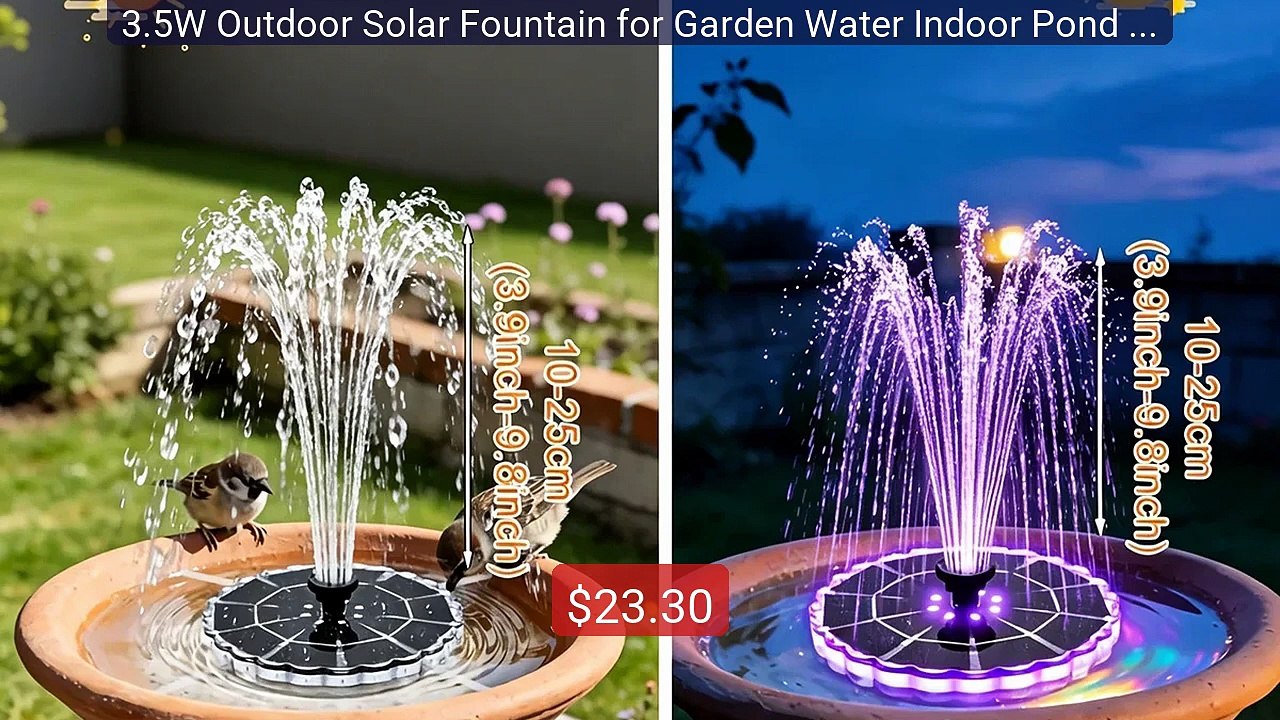 3.5W Outdoor Solar Fountain for Garden Water Indoor Pond Sola... -- Amazing Value 2026 | Must Have!