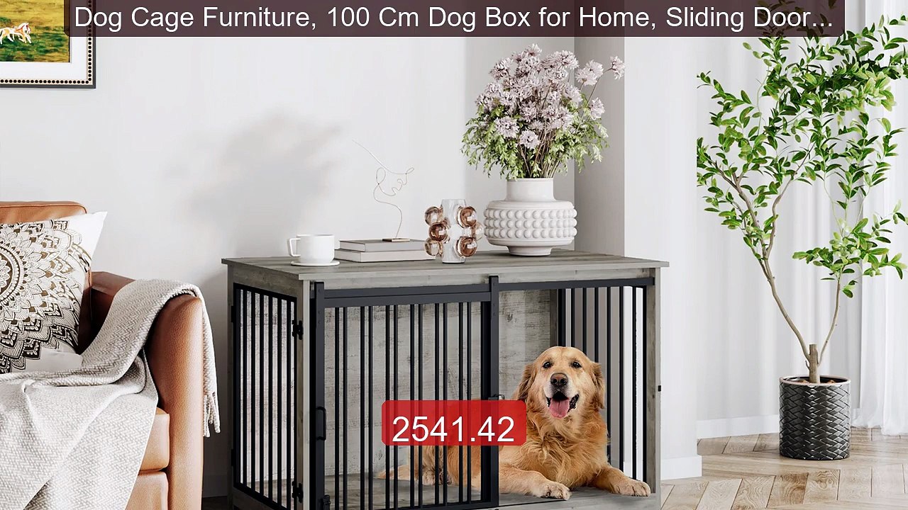 Dog Cage Furniture, 100 Cm Dog Box for Home, Sliding Doors, Mo... -- Hot Deal 2026 | Limited Offer!