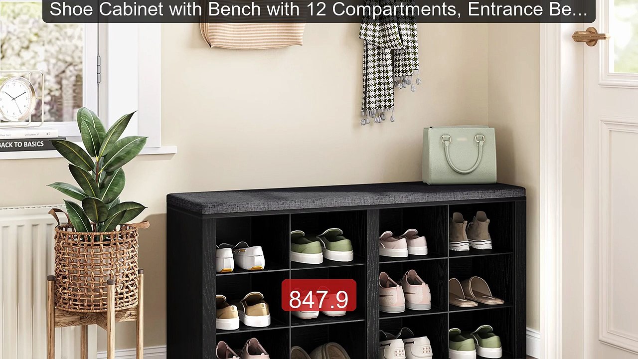 Shoe Cabinet with Bench with 12 Compartments, Entrance Bench,... -- Amazing Value 2026 | Must Have!