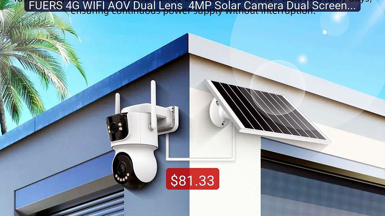 FUERS 4G WIFI AOV Dual Lens  4MP Solar Camera D...