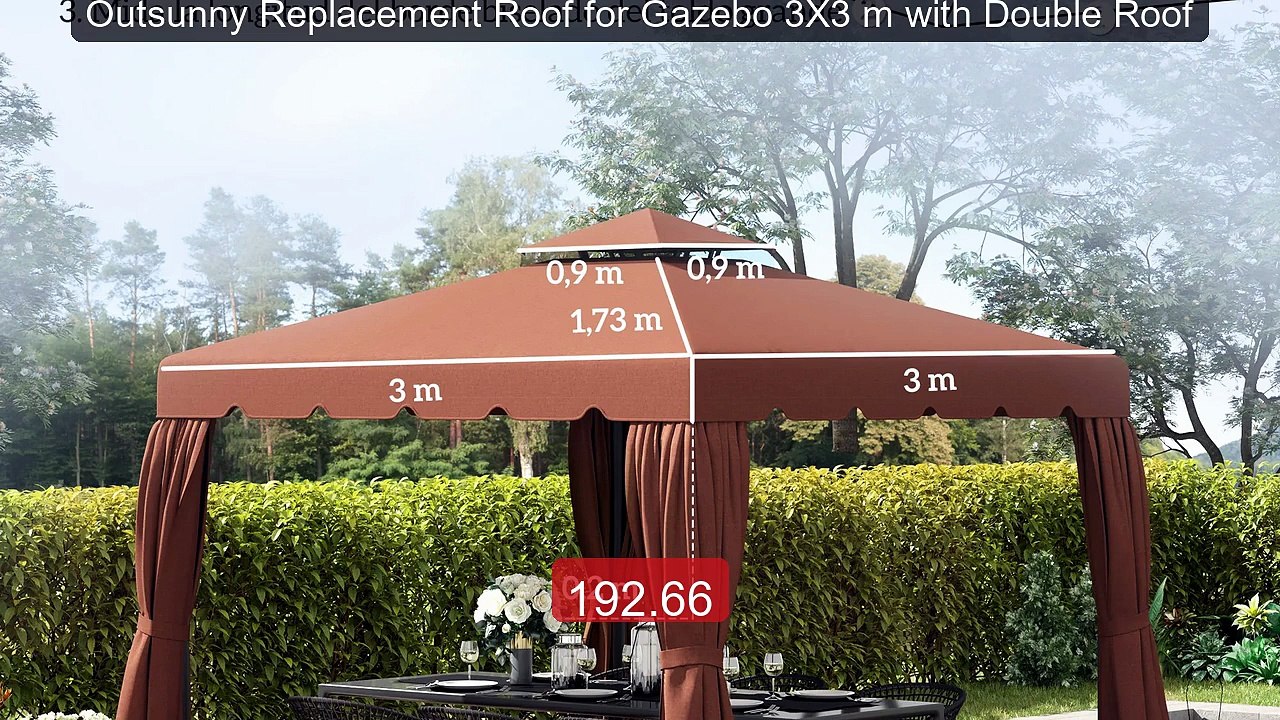 Outsunny Replacement Roof for Gazebo 3X3 m with Double Roof -- Amazing Value 2026 | Must Have!