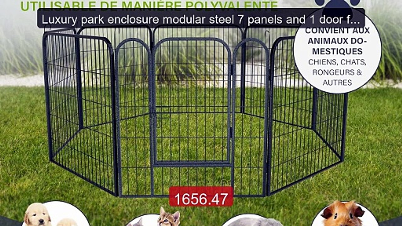Luxury park enclosure modular steel 7 panels and 1 door for dogs 80... -- Top Rated 2026 | Buy Now!