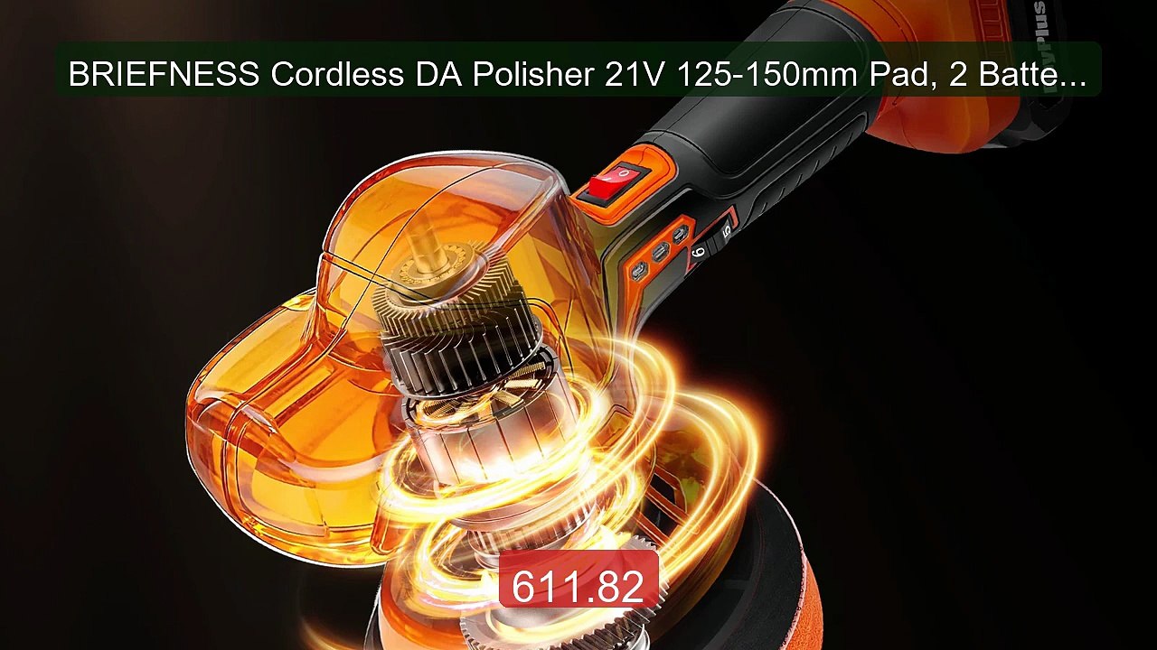 BRIEFNESS Cordless DA Polisher 21V 125-150mm Pad, 2 Battery, 6 Spe... -- Best Deal 2026 | Shop Now!