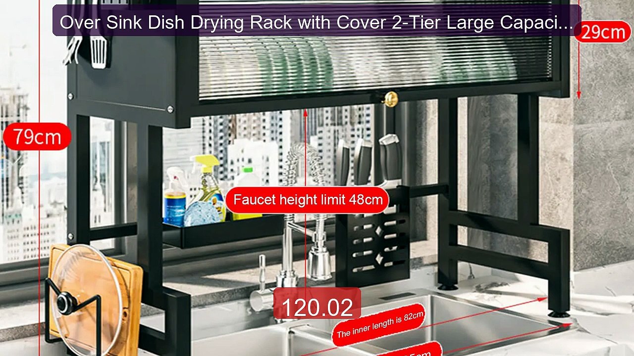 Over Sink Dish Drying Rack with Cover 2-Tier Large Capacity  Adjus... -- Best Deal 2026 | Shop Now!