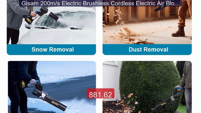 Gisam 200m/s Electric Brushless Cordless Electric Air Blowe... Top Pick 2026 | Unbeatable Price!