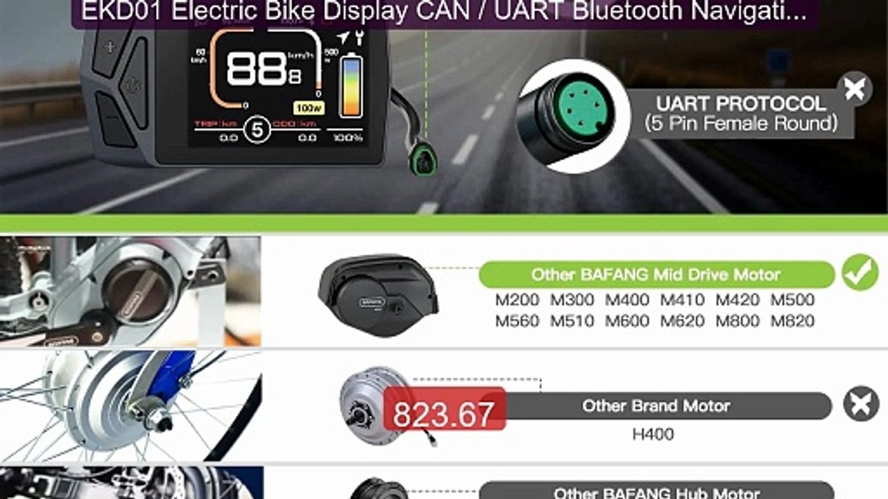 EKD01 Electric Bike Display CAN / UART Bluetooth Navigation Mu... -- Best Buy 2026 | Great Quality!