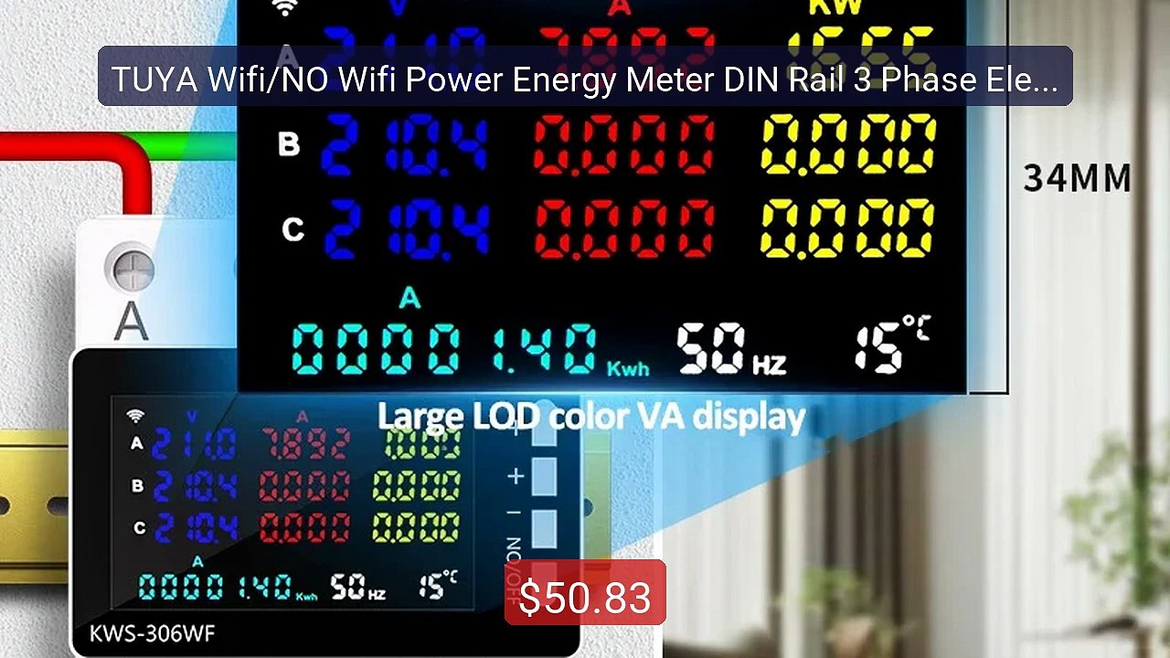 TUYA Wifi/NO Wifi Power Energy Meter DIN Rail 3 Phase Electri... -- Amazing Value 2026 | Must Have!