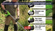 CONENTOOL Cordless Grass Trimmer Adjustable Length Lawn Mower ... -- Hot Deal 2026 | Limited Offer!