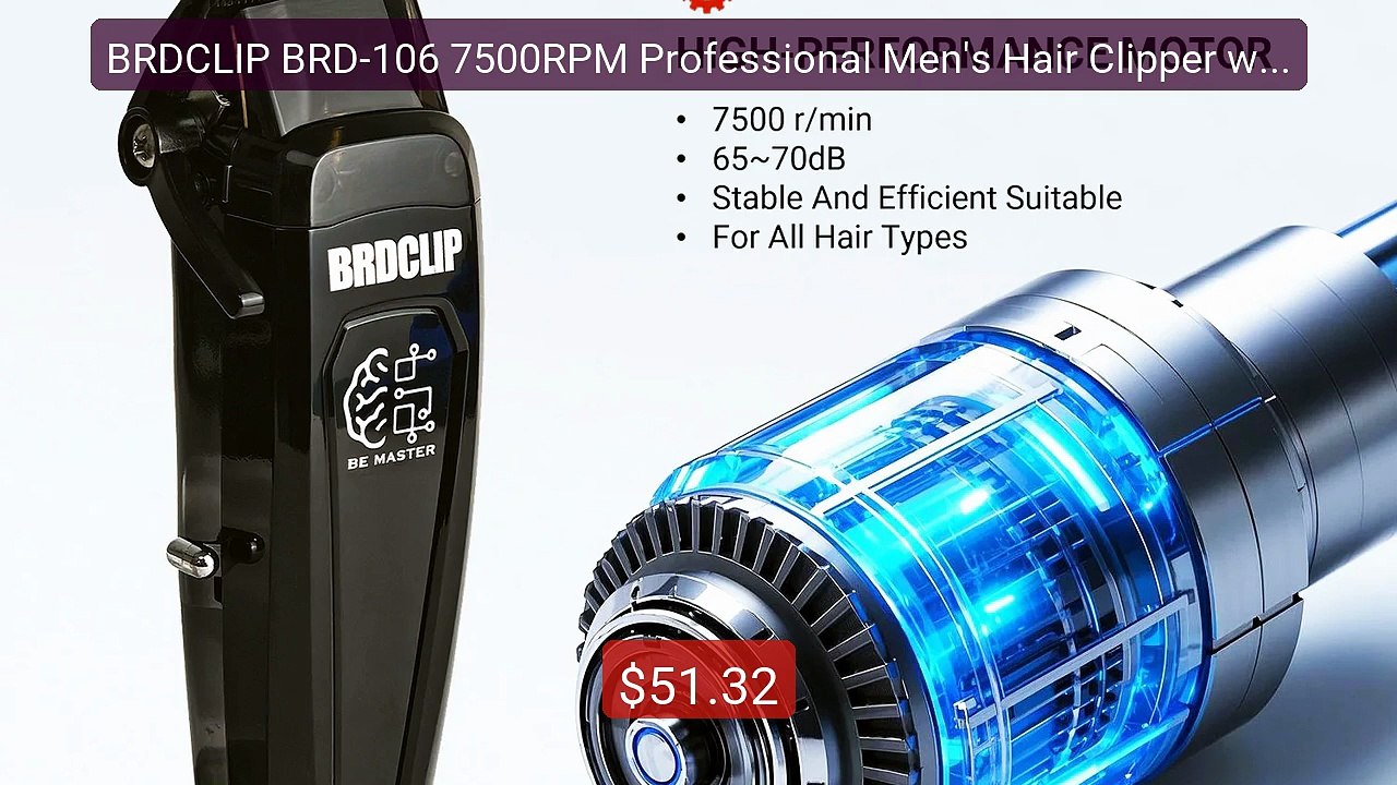 BRDCLIP BRD-106 7500RPM Professional Men's Hair Clipper with ... -- Amazing Value 2026 | Must Have!
