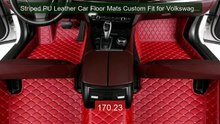 Striped PU Leather Car Floor Mats Custom Fit for Volkswagen Sh... -- Best Buy 2026 | Great Quality!