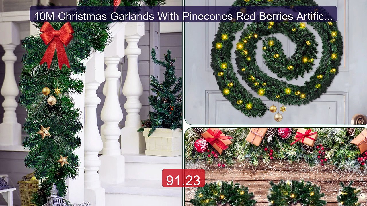 10M Christmas Garlands With Pinecones Red Berries Artificia... -- Top Pick 2026 | Unbeatable Price!