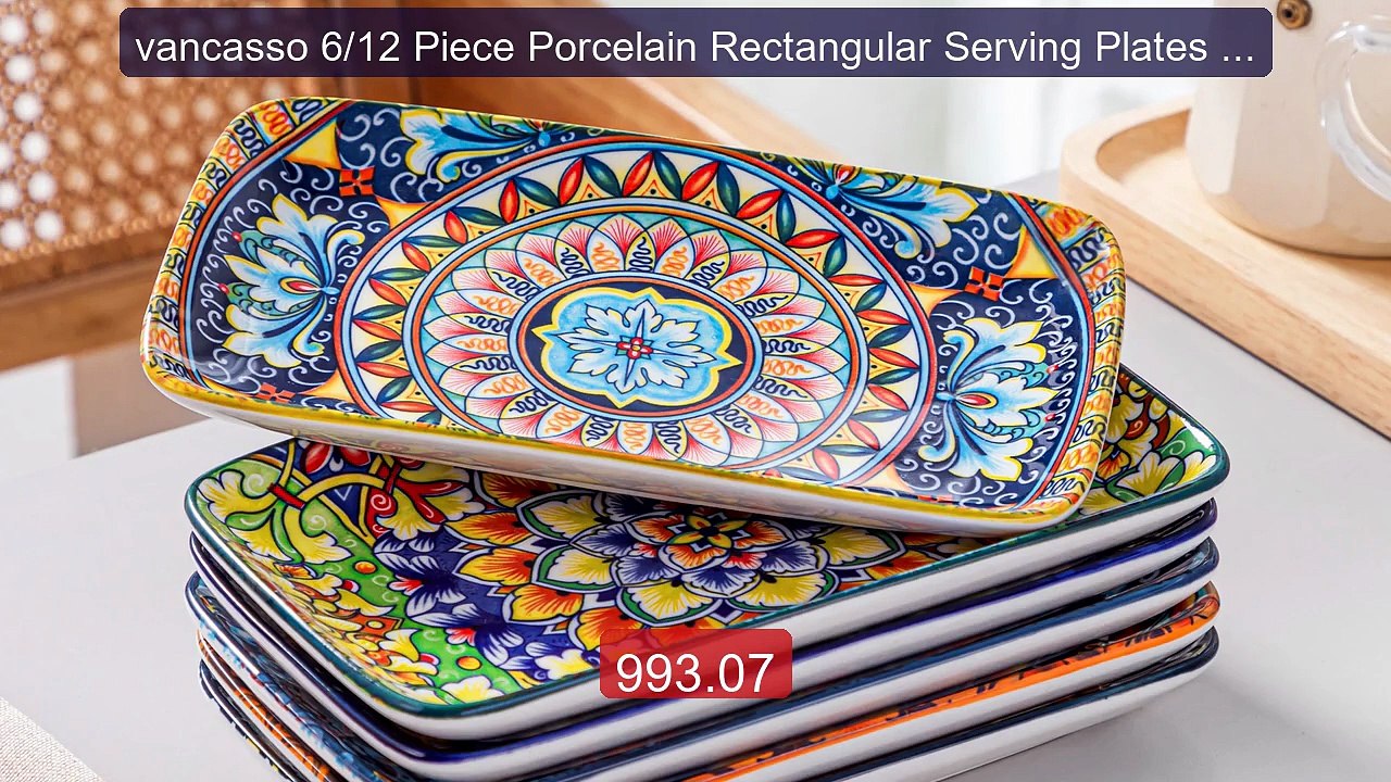 vancasso 6/12 Piece Porcelain Rectangular Serving Plates Bo... -- Top Pick 2026 | Unbeatable Price!