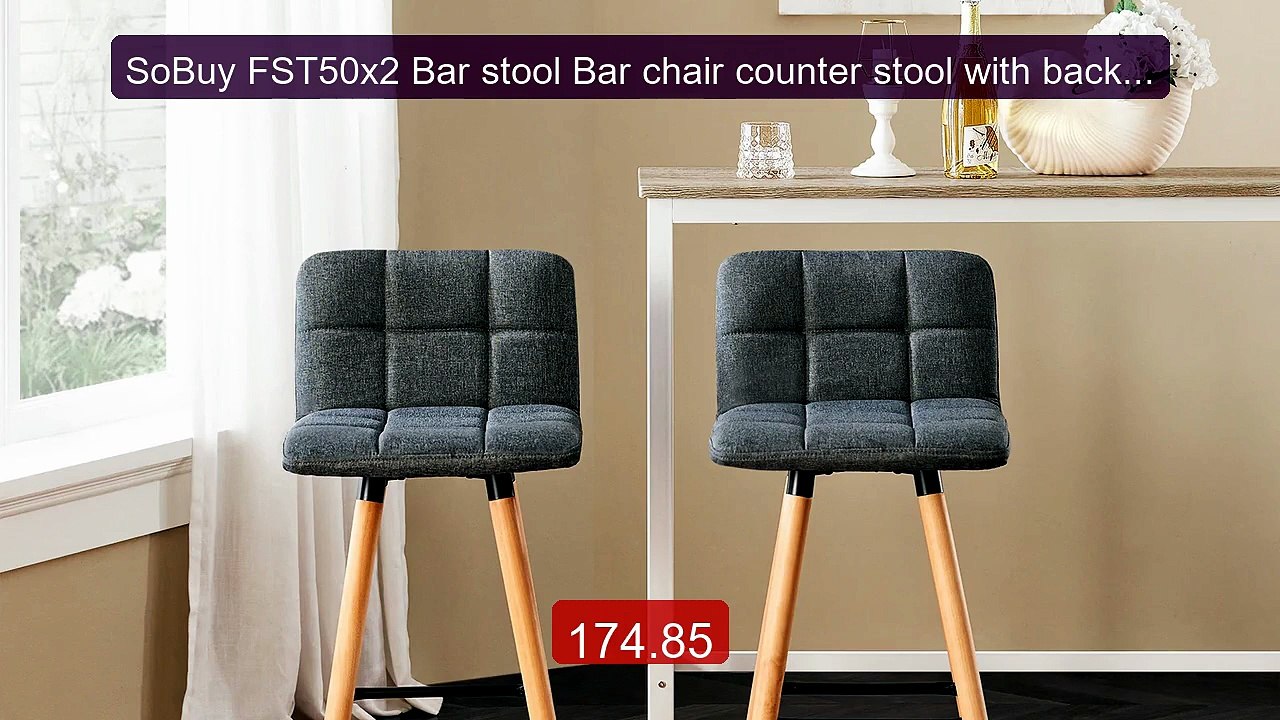 SoBuy FST50x2 Bar stool Bar chair counter stool with backrest stoo... -- Best Deal 2026 | Shop Now!