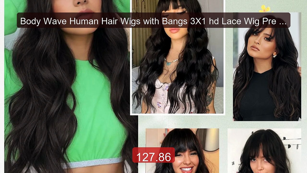 Body Wave Human Hair Wigs with Bangs 3X1 hd Lace Wig Pre Pluc... -- Amazing Value 2026 | Must Have!
