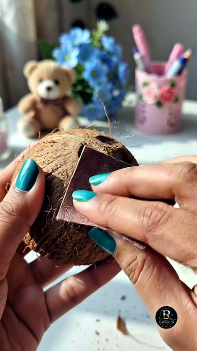 🌸 Turn Waste Coconut Shells Into a Cute Doll Planter _ DIY Home Decor..#diyc