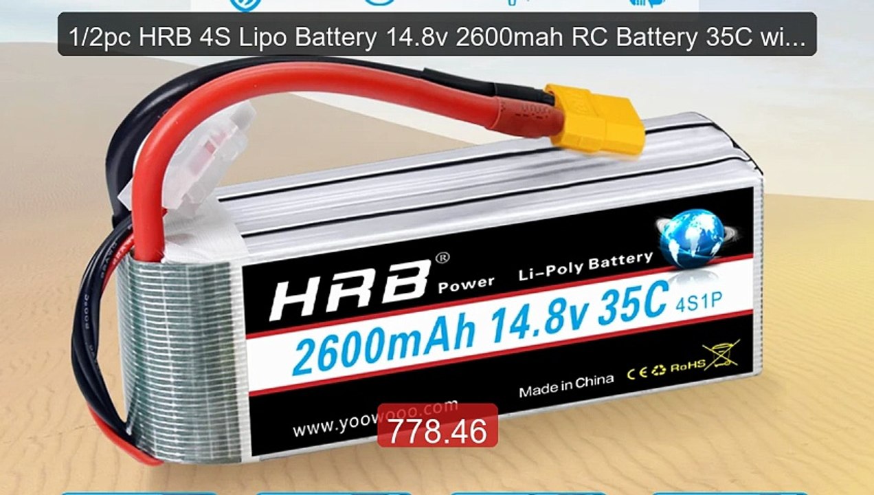1/2pc HRB 4S Lipo Battery 14.8v 2600mah RC Battery 35C with X... -- Amazing Value 2026 | Must Have!