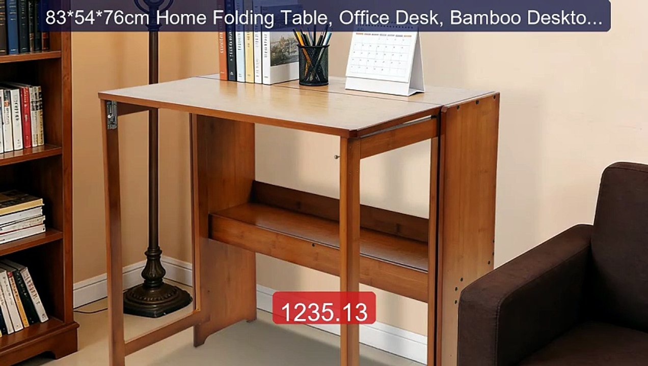 83*54*76cm Home Folding Table, Office Desk, Bamboo Desktop with Bo... -- Best Deal 2026 | Shop Now!