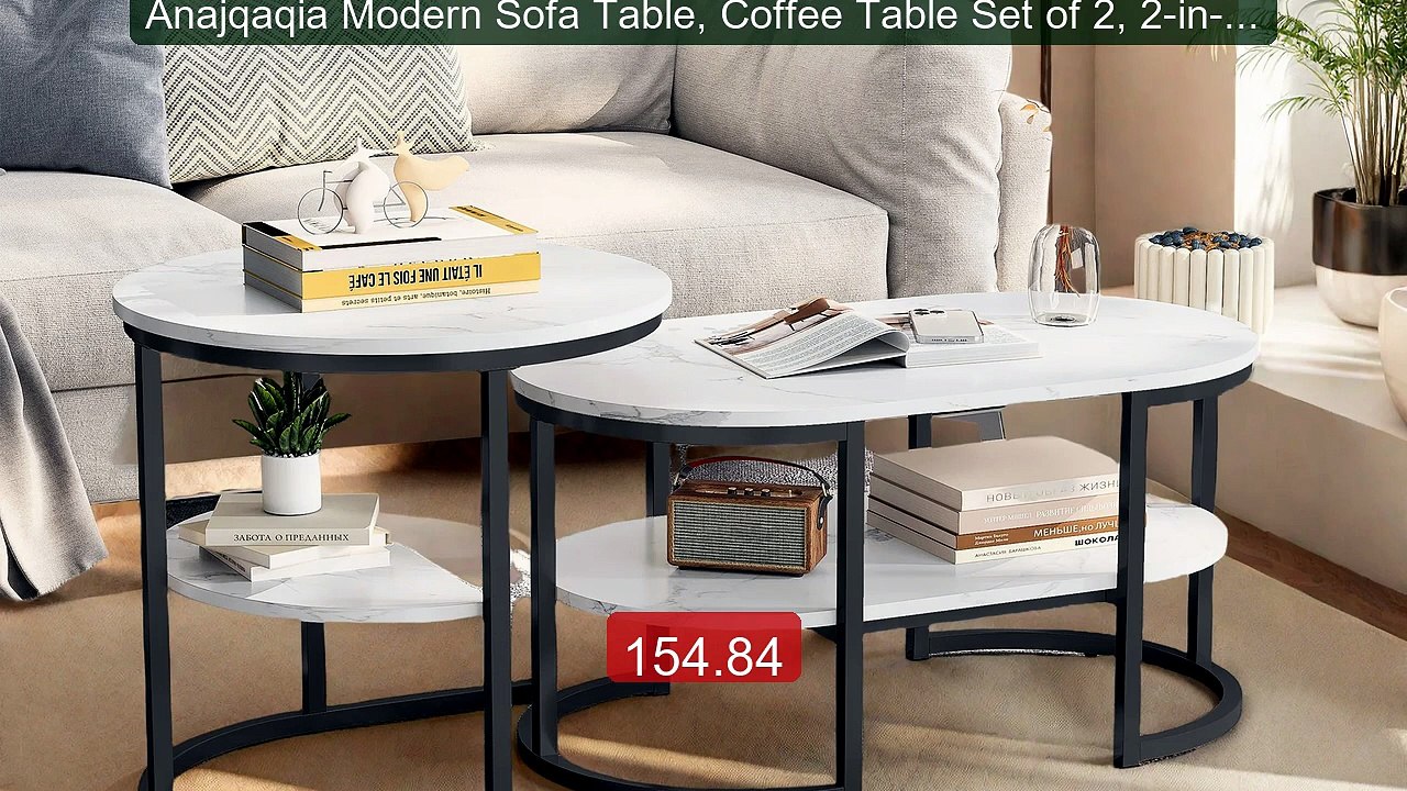 Anajqaqia Modern Sofa Table, Coffee Table Set of 2, 2-in-1 Liv... -- Best Buy 2026 | Great Quality!