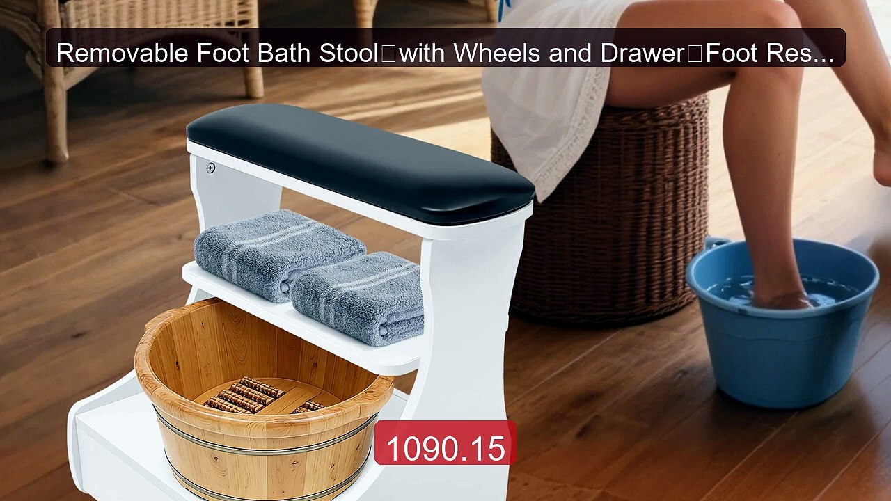 Removable Foot Bath Stool，with Wheels and Drawer，Foot Rest Ped... -- Hot Deal 2026 | Limited Offer!