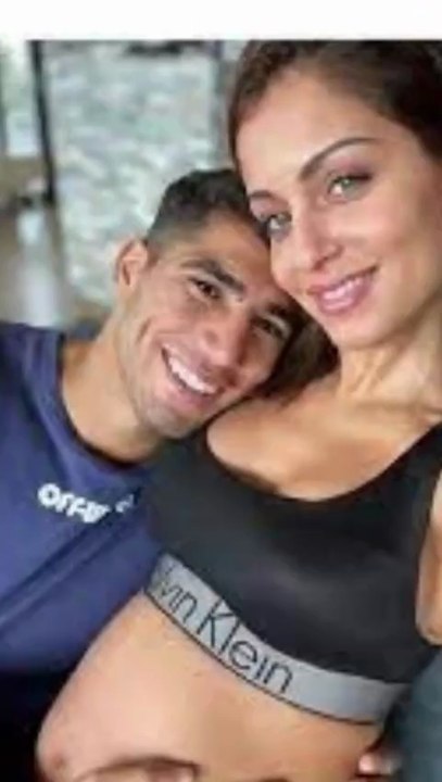 Achraf Hakimi and his wife hiba abouk shorts