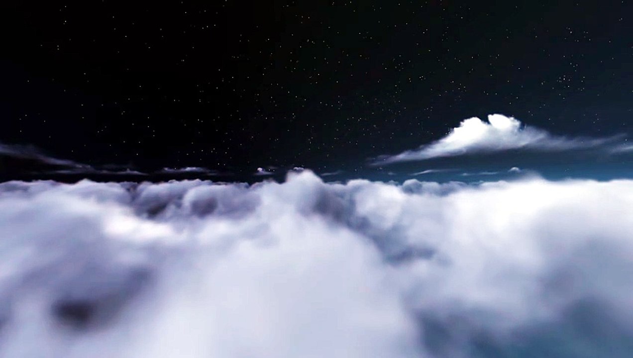[1 HOURS] of fly over clouds, Night Flight, Meditation & Relaxation_1080p