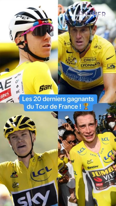Les 20 derniers gagnants du Tour de France ! #tourdefrance #pogacar #vingegaard #velo