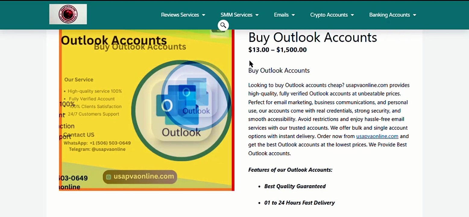 Wholesale Outlook Accounts – 10 to 1,000+ Accounts at Unbeatable Prices