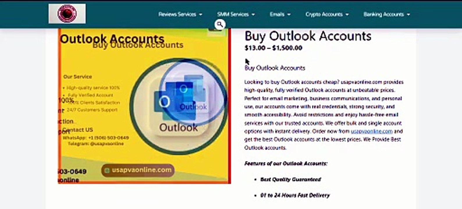 Premium Outlook Bulk Accounts – PVA Verified, Clean History & Lifetime Replacement
