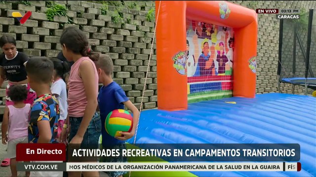 Actividades recreativas brindan felicidad a más de 100 familias en campamentos transitorios de Caracas