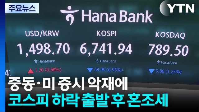 중동·미 증시 악재에 코스피 하락 출발 후 혼조세 / YTN