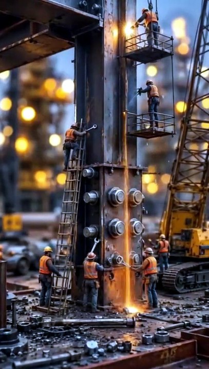 "Operários Pequenos na Fábrica Gigante - Animação 3D Estilo Pixar