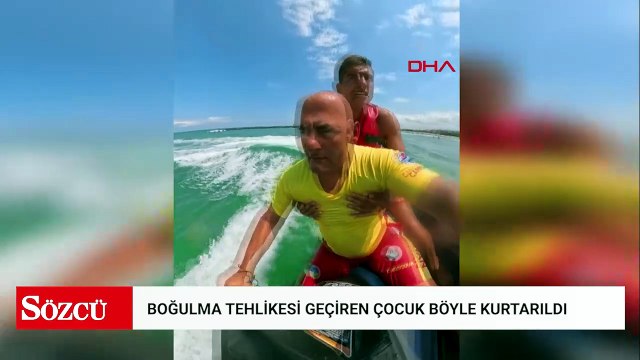 Boğulma tehlikesi geçiren çocuğu cankurtaranlar kurtardı; o anlar kamerada