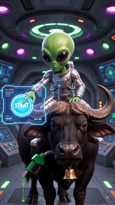 😂 Buffalo vs Aliens 👽 | Aliens Thought Buffalo Was a Tractor! 🚜🐃 | Funny AI Animal Animation