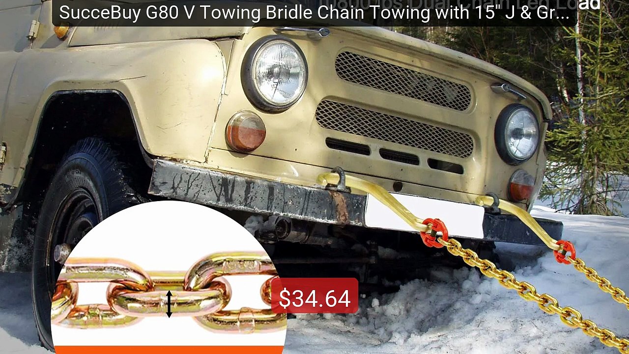 SucceBuy G80 V Towing Bridle Chain Towing with 15" J & Grab... -- Top Pick 2026 | Unbeatable Price!