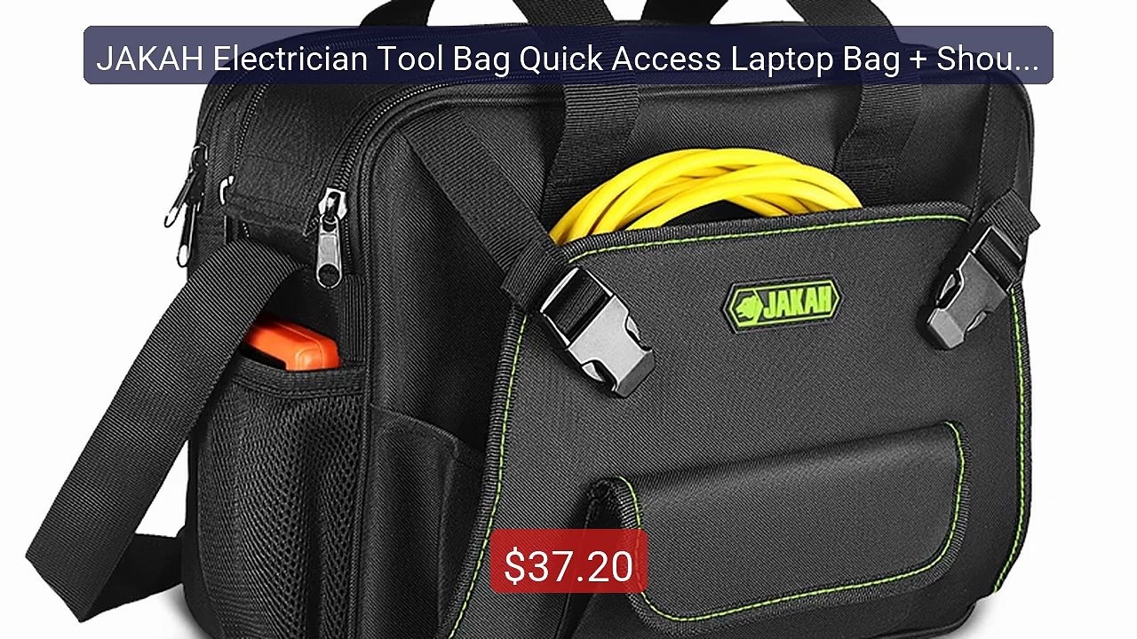 JAKAH Electrician Tool Bag Quick Access Laptop Bag + Shoulder Strap... -- Top Rated 2026 | Buy Now!
