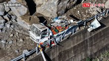巨石砸毀貨車！苗62線持續落石 逾千噸阻斷交通