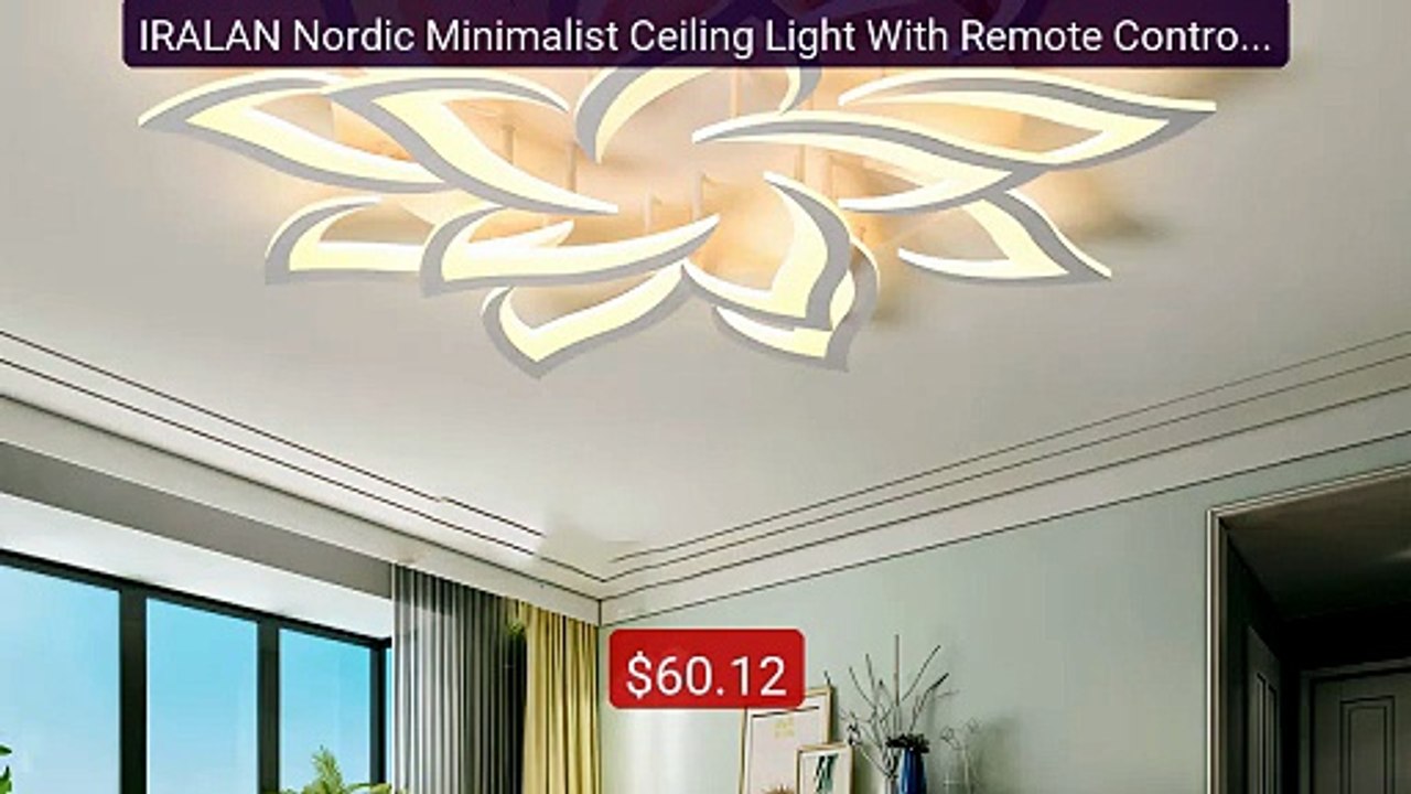 IRALAN Nordic Minimalist Ceiling Light With Remote Control ... -- Top Pick 2026 | Unbeatable Price!