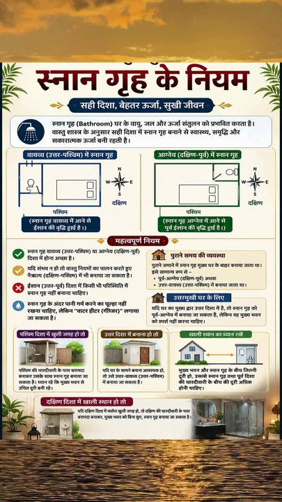 वास्तु अनुसार स्नानागार  के नियम | Bathroom Vastu Tips | सुख, समृद्धि और स्थिरता का रहस्य