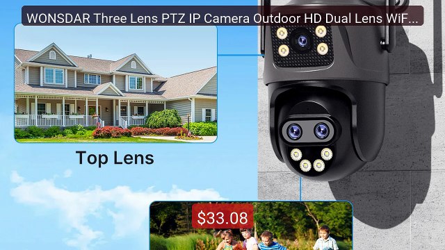 WONSDAR Three Lens PTZ IP Camera Outdoor HD Dual Lens WiFi Sec... Best Buy 2026 | Great Quality!